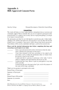 Appendix a IRB-Approved Consent Form