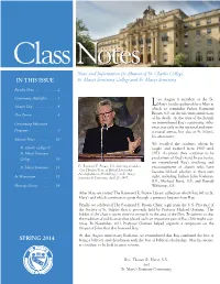 Class Notes Spring 2014 Class Notes Spring 14.11 Class Notes Spring04.4 3/10/14 11:03 PM Page 3