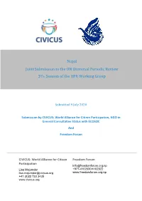 Nepal Joint Submission to the UN Universal Periodic Review