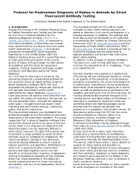 Standard Protocol for Postmortem Diagnosis of Rabies in Animals