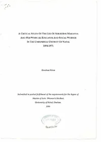 Umehani Khan Submitted in Partial Fulfilment of the Requirements for The