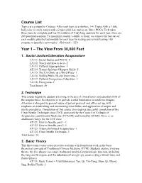 Course List Year 1