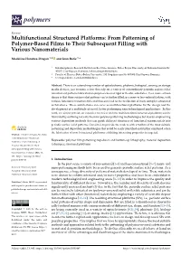 From Patterning of Polymer-Based Films to Their Subsequent Filling with Various Nanomaterials