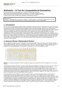 Katharsis – a Tool for Computational Drametrics