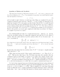 Lecture 10: Schwarzschild Equation of Motion