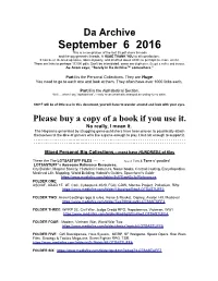 September 6 2016 This Is a Compilation of the Last 35 Pdf Share Threads and the Rpg Generals Threads