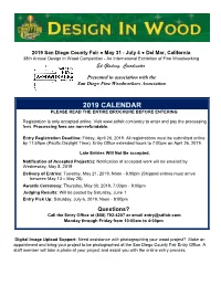 2019 Calendar Please Read the Entire Brochure Before Entering