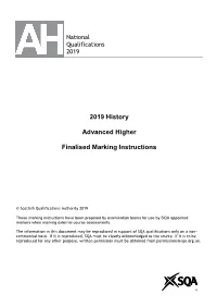 2019 History Advanced Higher Finalised Marking Instructions