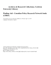 Archives & Research Collections, Carleton University Library Finding
