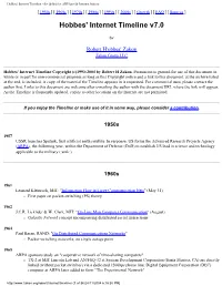 Hobbes' Internet Timeline - the Definitive Arpanet & Internet History