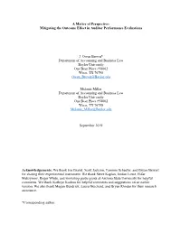 Mitigating the Outcome Effect in Auditor Performance Evaluations