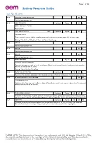 Sydney Program Guide