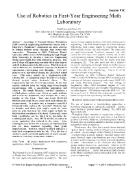 Use of Robotics in First-Year Engineering Math Laboratory