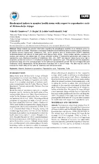 Biochemical Indices to Monitor Health Status with Respect to Reproductive Cycle of Melanochelys Trijuga