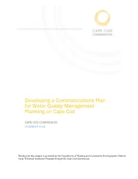 Developing a Communications Plan for Water Quality Management Planning on Cape Cod