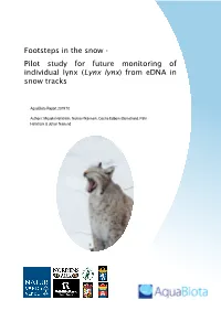 Footsteps in the Snow - Pilot Study for Future Monitoring of Individual Lynx (Lynx Lynx) from Edna in Snow Tracks