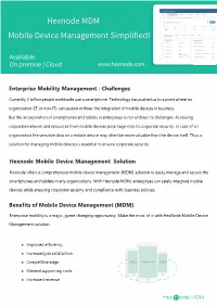 Mobile Device Management from Hexnode