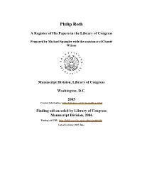 Papers of Philip Roth