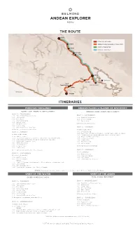The Route Itineraries