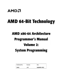 AMD X86-64 Architecture Programmer's Manual, Volume 2