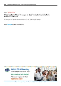 Interpretation of Gas Seepage on Seismic Data: Example from Malaysian Offshore