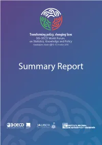 Summary Report Introduction Environmental Sustainability and Planetary Boundaries, New Sources of Data, and Behavioural Insights for Policy