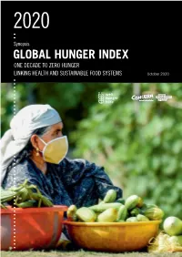 Synopsis: 2020 Global Hunger Index