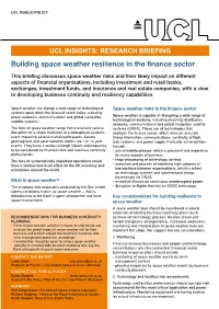 Building Space Weather Resilience in the Finance Sector