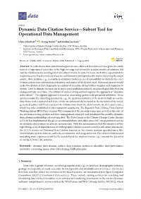 Dynamic Data Citation Service—Subset Tool for Operational Data Management