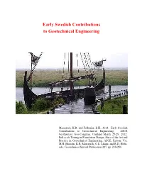 Early Swedish Contributions to Geotechnical Engineering