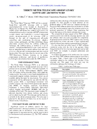 Thirty Meter Telescope Observatory Software Architecture K