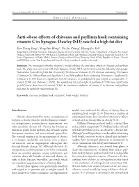 Anti-Obese Effects of Chitosan and Psyllium Husk
