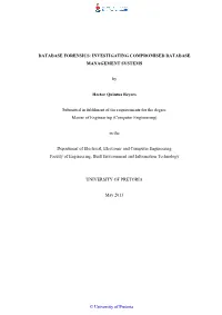 Database Forensics: Investigating Compromised Database Management Systems