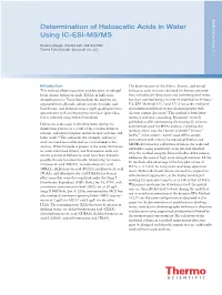 Determination of Haloacetic Acids in Water Using IC-ESI-MS/MS