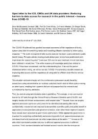 Open Letter to the ICO, Cmos and UK Data Providers: Reducing Barriers to Data Access for Research in the Public Interest – Lessons from COVID-19