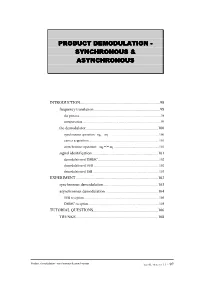 Product Demodulation - Synchronous & Asynchronous