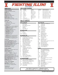 2020 Illinois Schedule Quick Facts Table of Contents