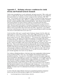 Appendix 5 Defining Reference Conditions for Chalk Stream and Fenland Natural Channels