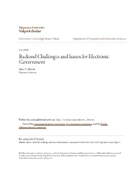 Backend Challenges and Issues for Electronic Government Salim Y
