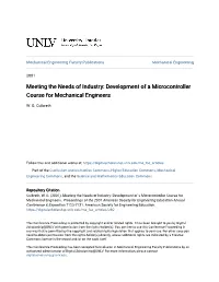 Development of a Microcontroller Course for Mechanical Engineers