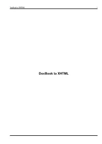 Docbook to XHTML I