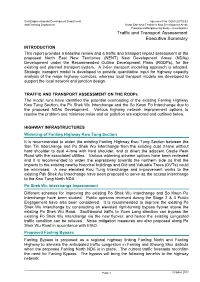 Executive Summary of Technical Report on Traffic and Transport