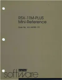 RSX - 11 M-PLUS Mini-Reference