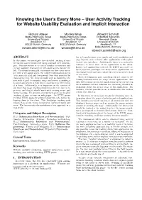 User Activity Tracking for Website Usability Evaluation and Implicit Interaction