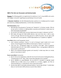 HBO's the out List: Discussion and Activity Guide