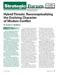 Hybrid Threats: Reconceptualizing the Evolving Character of Modern Conflict by Frank G