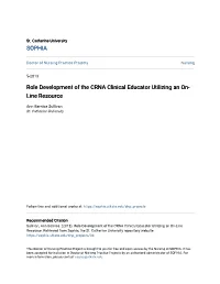 Role Development of the CRNA Clinical Educator Utilizing an On-Line Resource