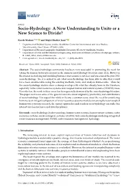 Socio-Hydrology: a New Understanding to Unite Or a New Science to Divide?