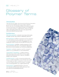 Glossary of Polymer Terms