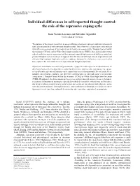 Individual Differences in Self-Reported Thought Control: the Role of the Repressive Coping Sytle